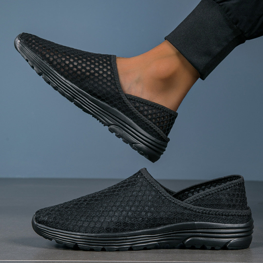 Damen nan luftige Schlupfsneaker mit Honigwaben-Strickoberteil und gedämpfter Komfortsohle EB