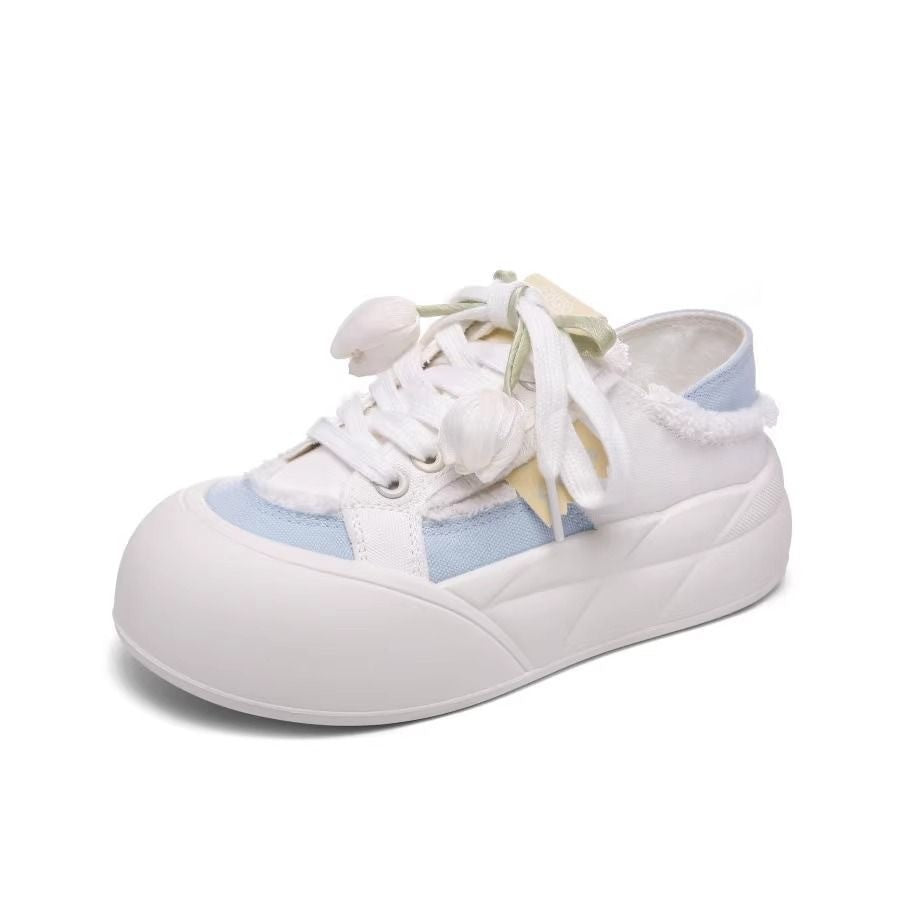 Damen Sneaker mit floralem Schnürsenkel und trendigem Design EB