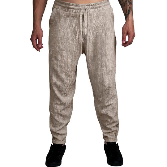 Herren Texturierte tapered Jogginghose mit Elastikbund, Tunnelzug & gerippten Knöchelbündchen EB