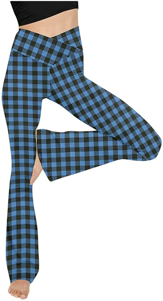 Damen nan taillenhohe Yogahose mit überkreuztem Bund und ausgestelltem Saum mit Schlitz EB