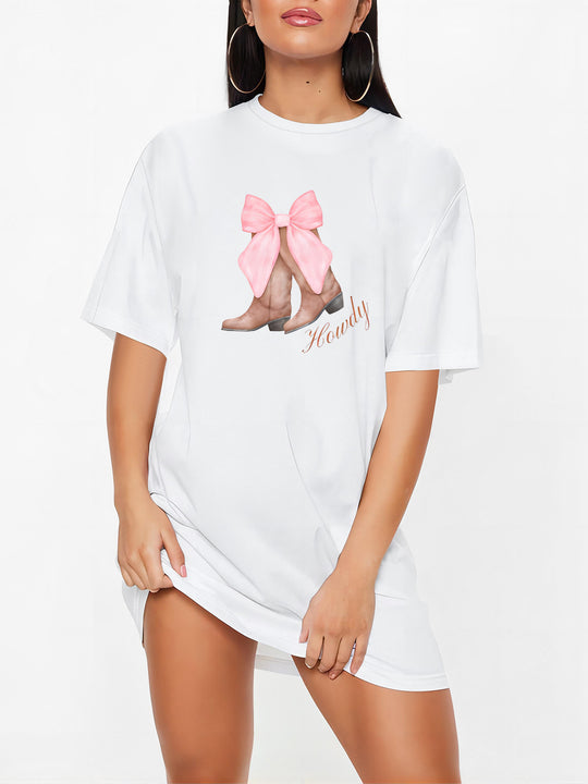 Damen Oversized T-Shirt mit inspirierendem Schriftzug und auffälligem Grafikdesign EB