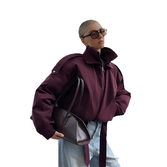 Damen Urbaner Parka mit hohem Stehkragen und innovativem Schnitt EB