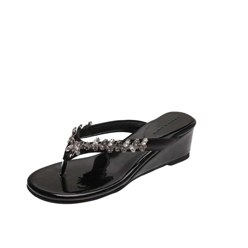 Damen Elegante Zehentrenner mit luxuriös verzierten Riemen EB
