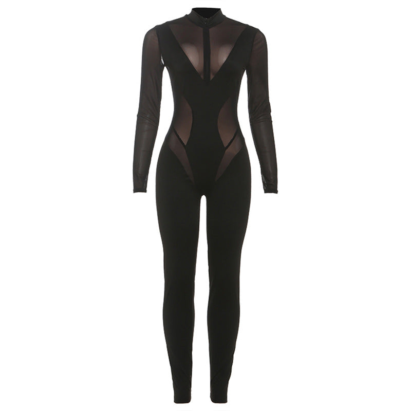 Damen Body mit transparenter Einsätzen und figurbetontem Schnitt EB