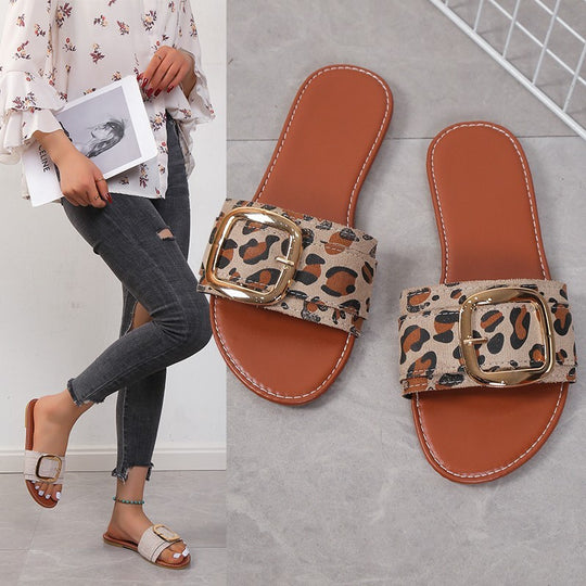 Damen modische Slipper mit eleganter Schnallen-Details EB