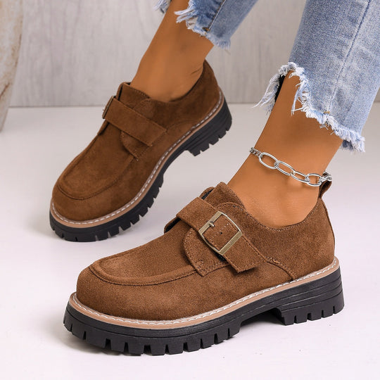 Damen Elegante und komfortable Mokassins mit modischem Schnallen-Detail EB