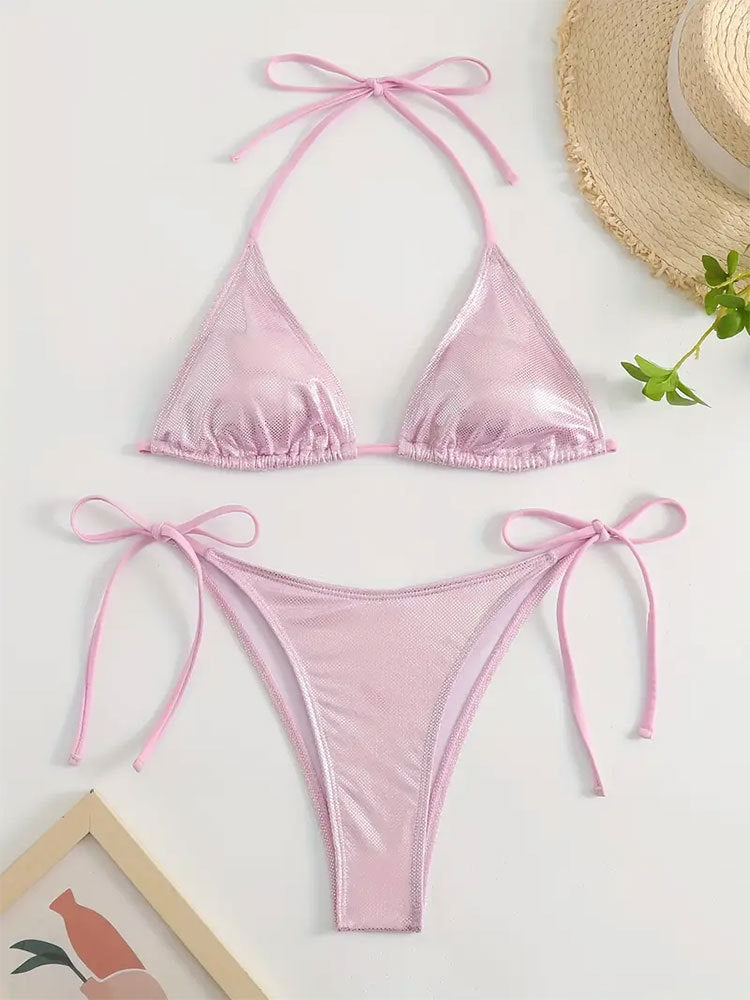 Damen Triangel-Bikini mit verstellbaren Trägern und sexy Slip EB