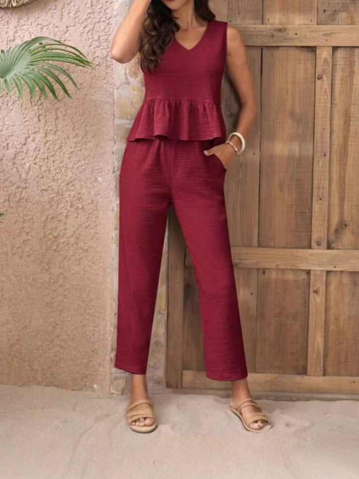 Damen Eleganter Jumpsuit mit modernen Raffungen und lässigem Schnitt Heidi-Mode