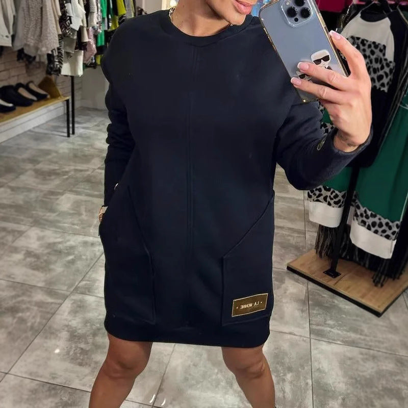 Damen lässiger Hoodie mit praktischen Taschen und dekorativen Details EB