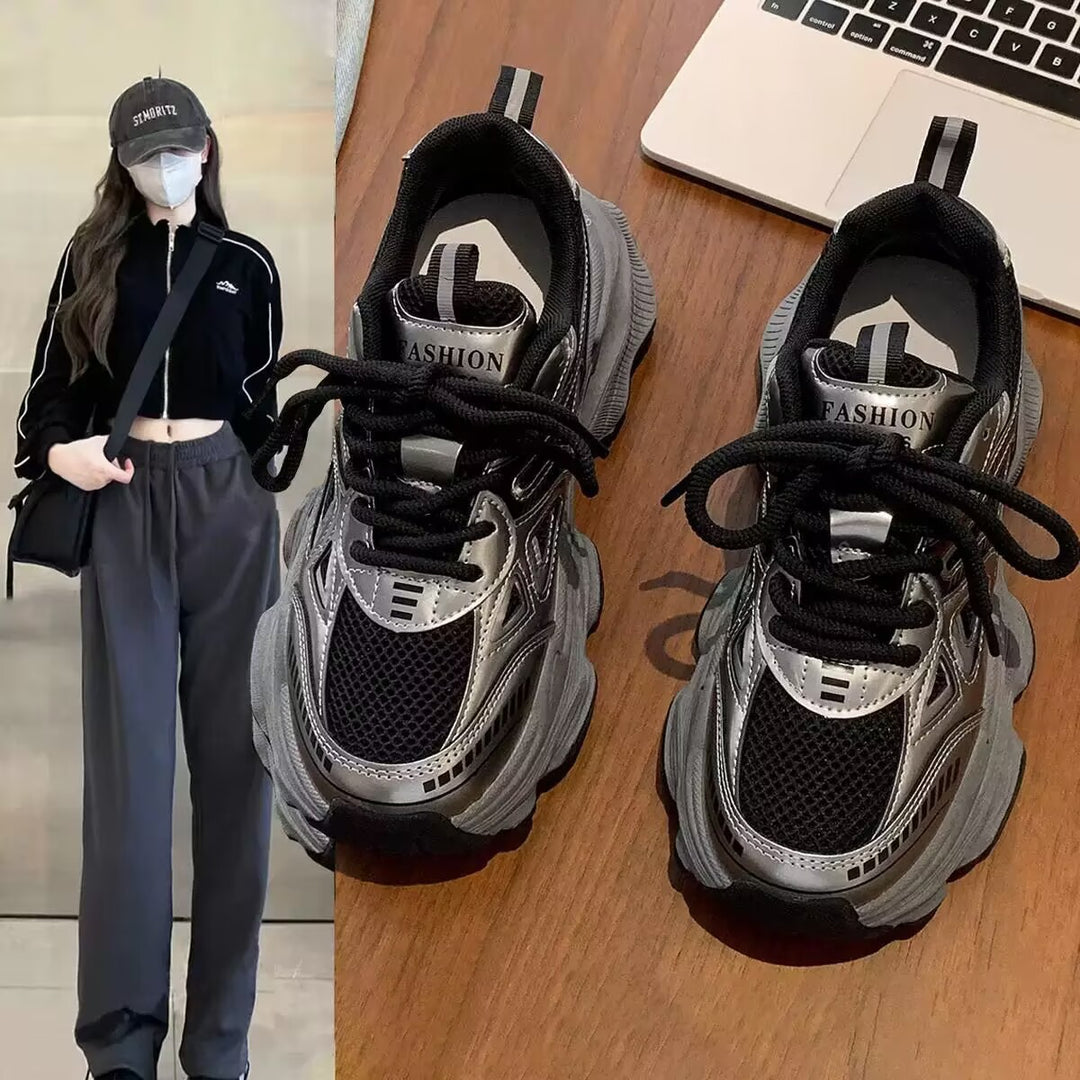 Damen Sportliche Sneakers mit atmungsaktiven Mesh-Details und dämpfender Sohle EB