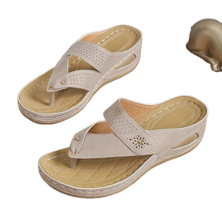 Damen Zehentrenner-Sandalen mit anatomischer Fußbettung und elastischem Riemendesign EB