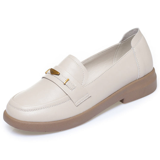 Damen Elegante Mokassins aus hochwertigem Leder mit modischem Riemen und komfortablem Fußbett EB