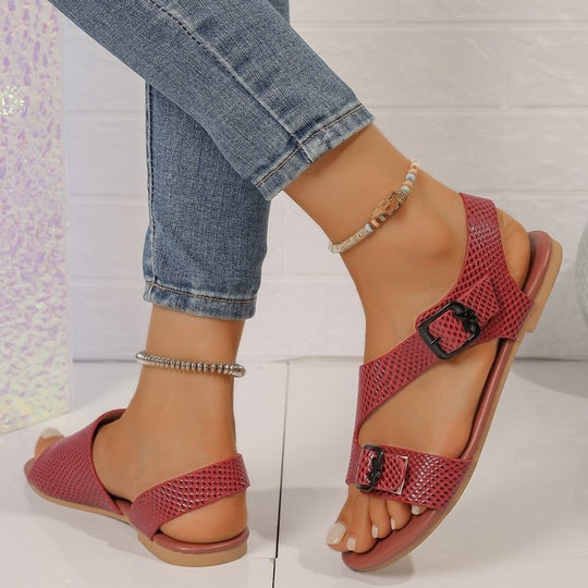 Damen Komfortable Riemchen-Sandalen mit modischem Lochdesign EB