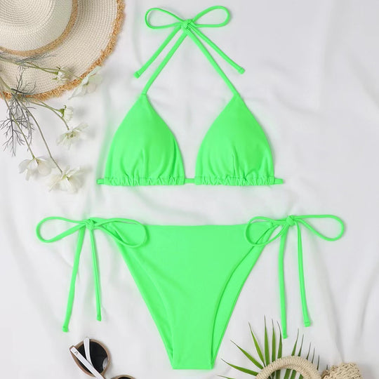 Damen Triangel-Bikini mit verstellbaren Bindebändern und raffinierten Details EB