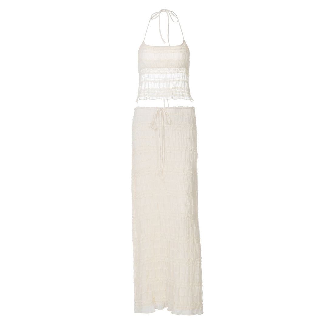 Damen Maxikleid mit schulterfreiem Design und Raffungen EB