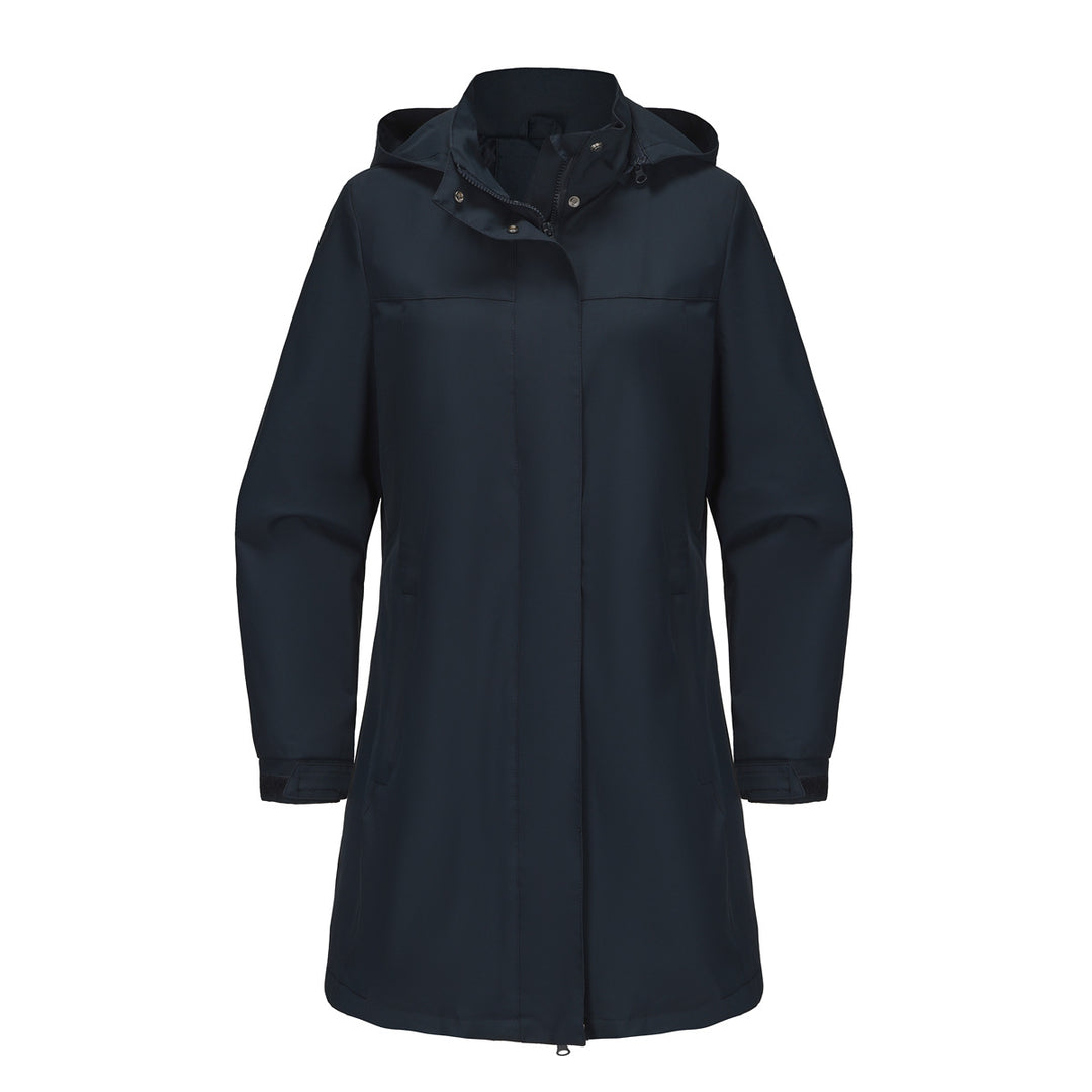 Damen funktionale Übergangsjacke mit verstellbarem Kapuzenkragen und praktischen Taschen EB
