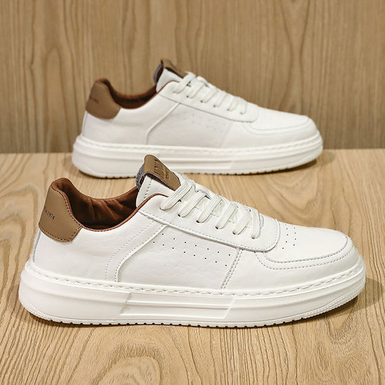 Damen Leder Sneakers mit modischem Design und atmungsaktiver Sohle EB