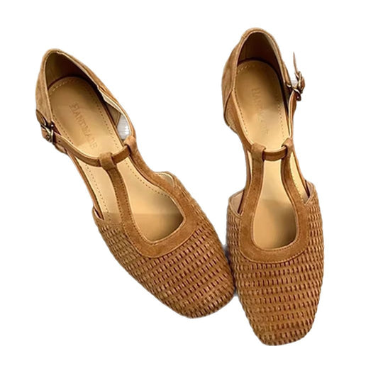 Damen Komfortable Ballerinas mit dekorativem Flechtmuster EB