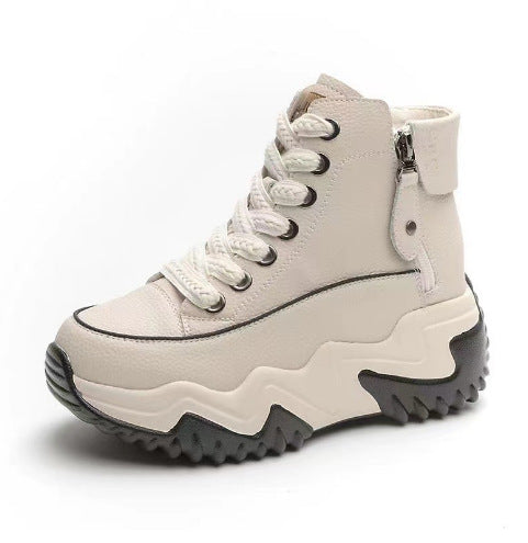 Damen hohe Sneaker mit modischem Reißverschluss und sportlicher Sohle EB