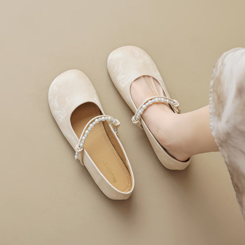 Damen Ballerinas mit eleganter Perlenapplikation EB