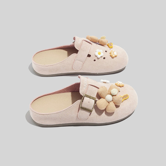 Damen Clogs mit floralem Dekor und verstellbarem Riemen EB