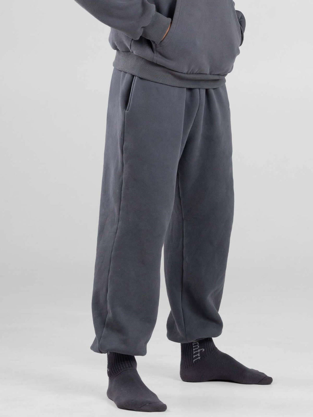 Damen nan lässige Sweatpants mit hohem Bund, seitlichen Eingrifftaschen und elastischen Bündchen EB
