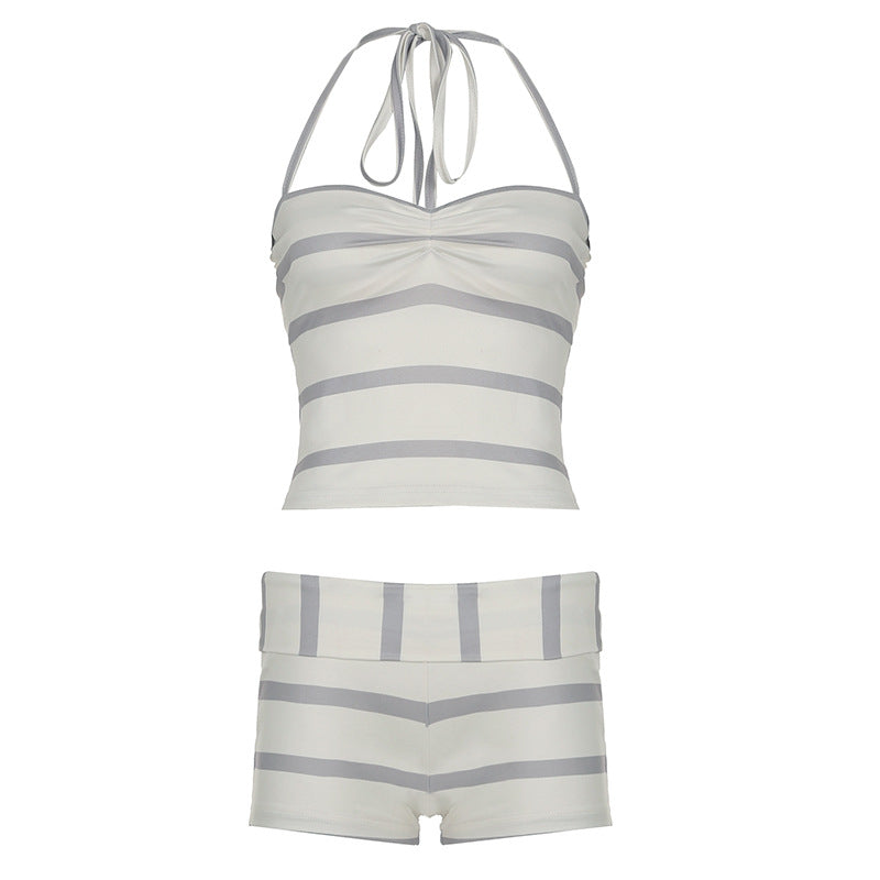 Damen Badeset mit trendy Streifenmuster EB