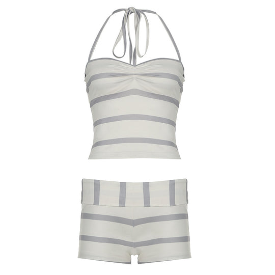 Damen Badeset mit trendy Streifenmuster EB