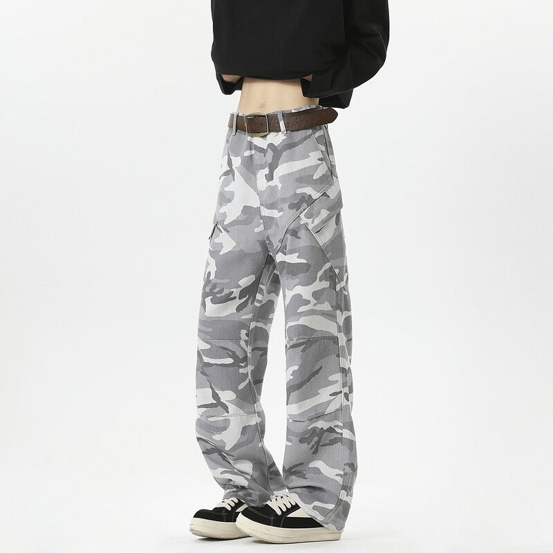 Damen Cargohose im modischen Camouflage-Design mit hohen Taschen EB