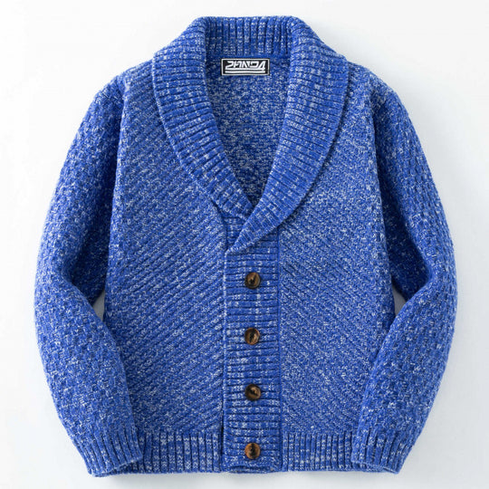 Herren Strickjacke mit modernem Zopfmuster und Knopfdetails EB