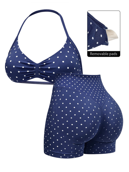 Damen Sportlicher Bikini mit gepolstertem Oberteil und hoher Taille EB