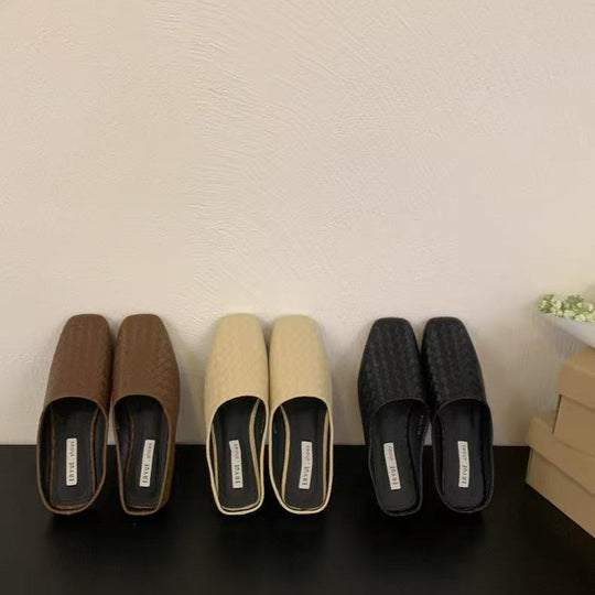 Damen Bequeme und elegante Mules mit geflochtenem Design EB