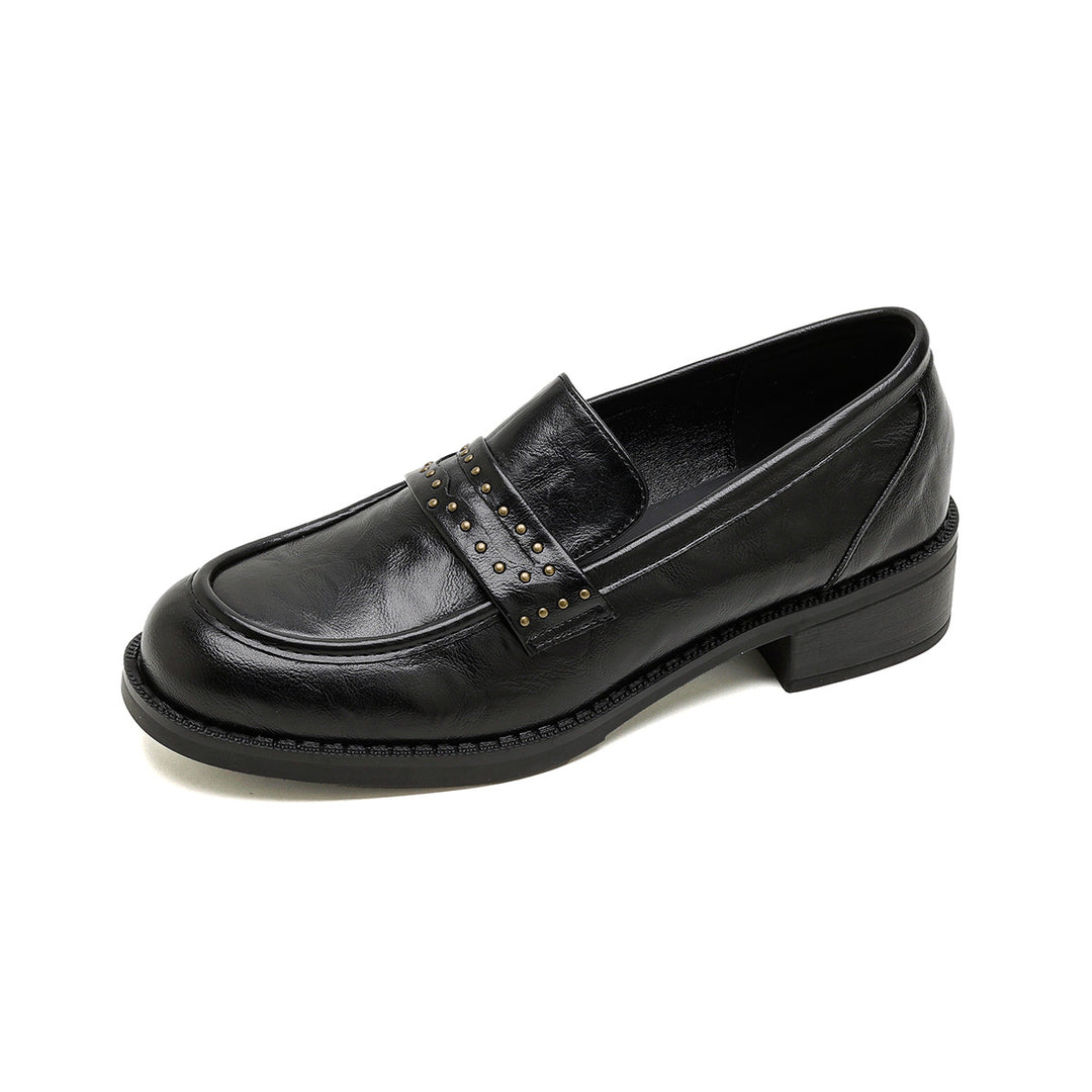 Damen elegante Mokassin-Schuhe mit modischer Nietenverzierung EB