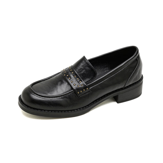 Damen elegante Mokassin-Schuhe mit modischer Nietenverzierung EB