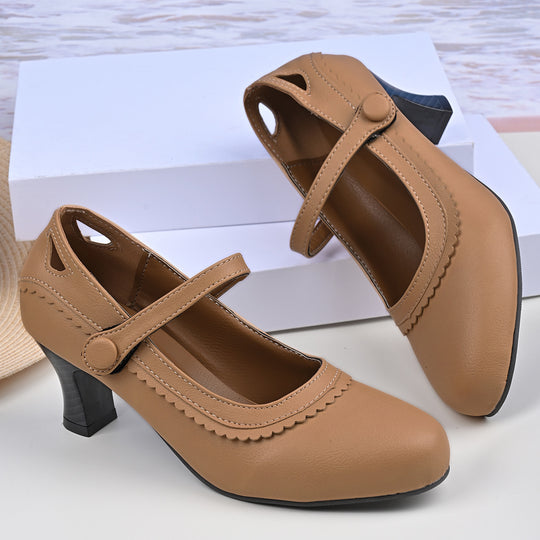 Damen Absatzschuhe mit verstellbarem Riemen und eleganter Schnalle EB