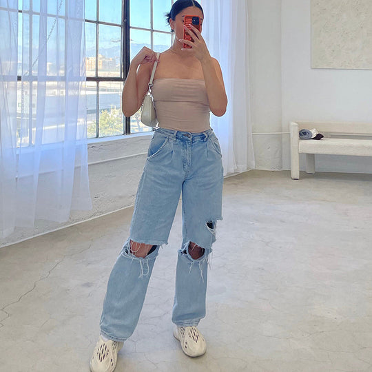 Damen lockere Jeans-Shorts EB