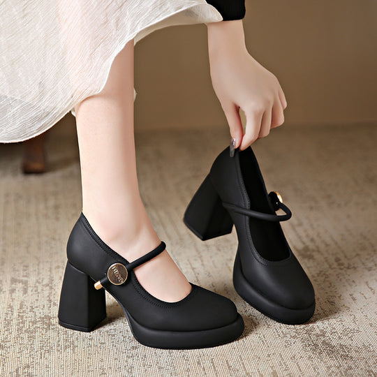 Damen Mary Jane Schuhe mit komfortablem Blockabsatz EB