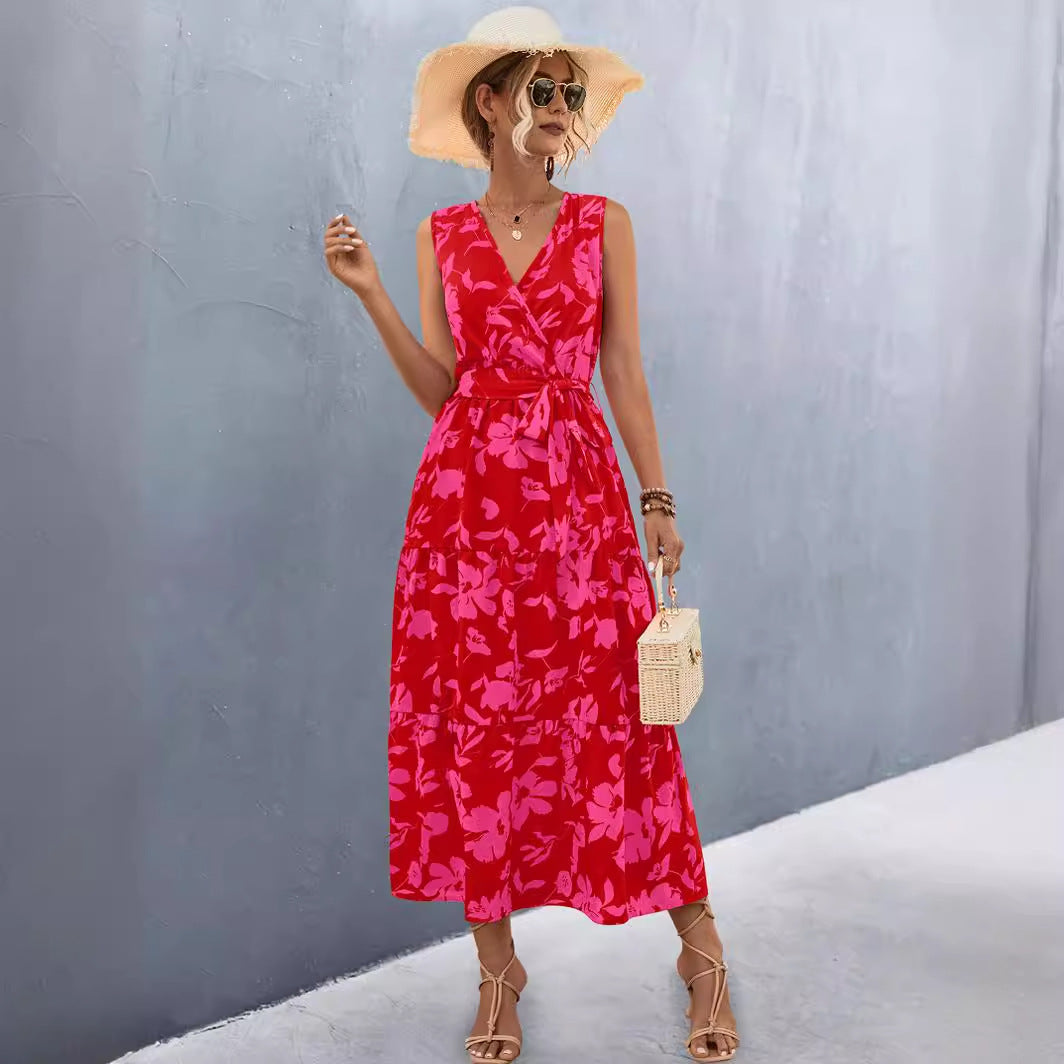 Damen Wickelkleid mit floralem Muster und eleganter Raffung EB