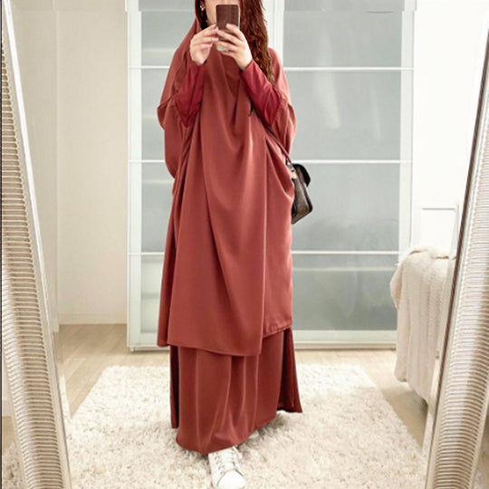 Damen Elegantes Maxikleid mit weit ausgestellten Ärmeln und fließendem Schnitt EB