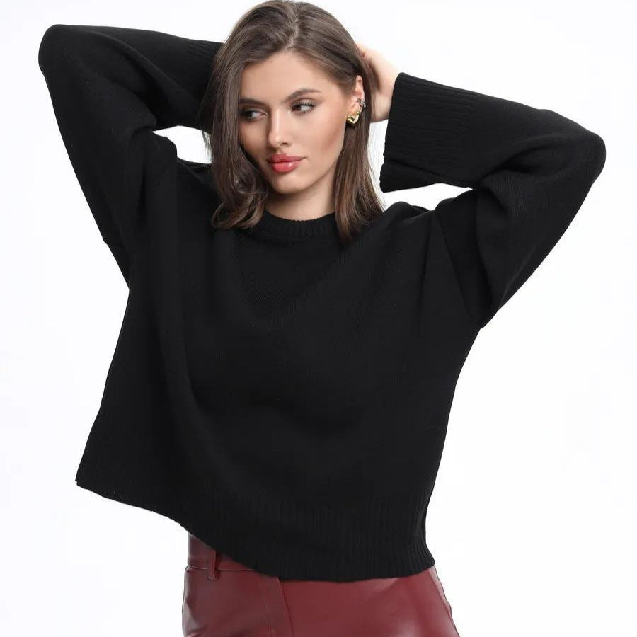 Damen Bequemer Pullover mit Oversized-Schnitt und breiten Ärmeln EB