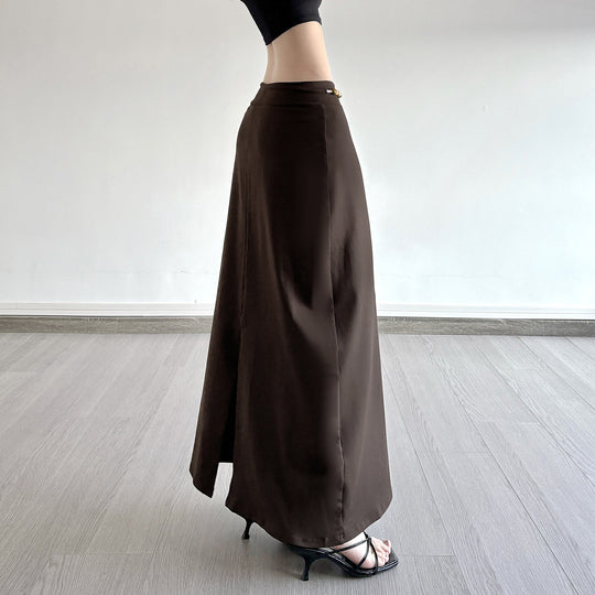 Damen Langer Jersey-Rock mit verstellbarem Bund und verspielten Akzenten EB