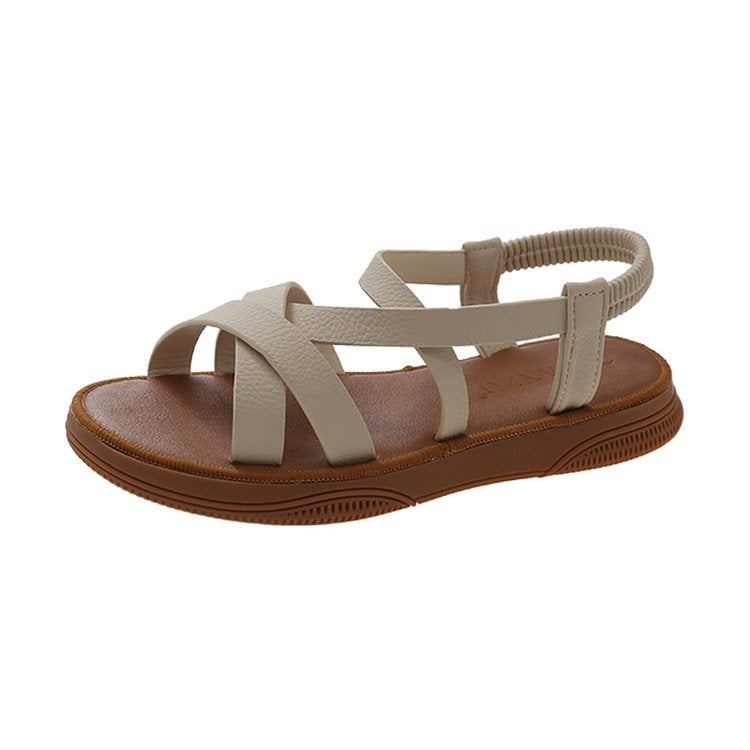 Damen Bequeme Sandalen mit elastischem Fersenriemen EB