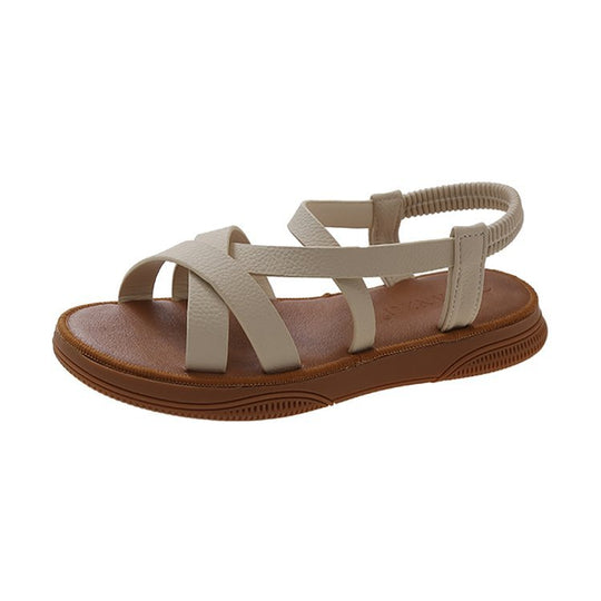 Damen Bequeme Sandalen mit elastischem Fersenriemen EB