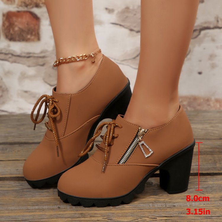 Damen Schnür-Pumps mit glitzernden Akzenten und rutschfester Sohle EB