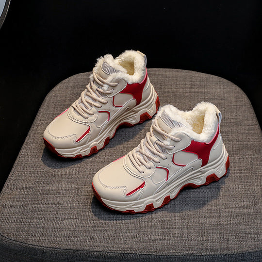 Damen Trendige Winter Sneakers mit kuscheligem Innenfutter und rutschfester Sohle EB