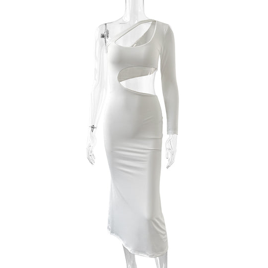 Damen Longsleeve Maxi-Kleid mit sexy Cut-Outs und figurbetontem Schnitt EB