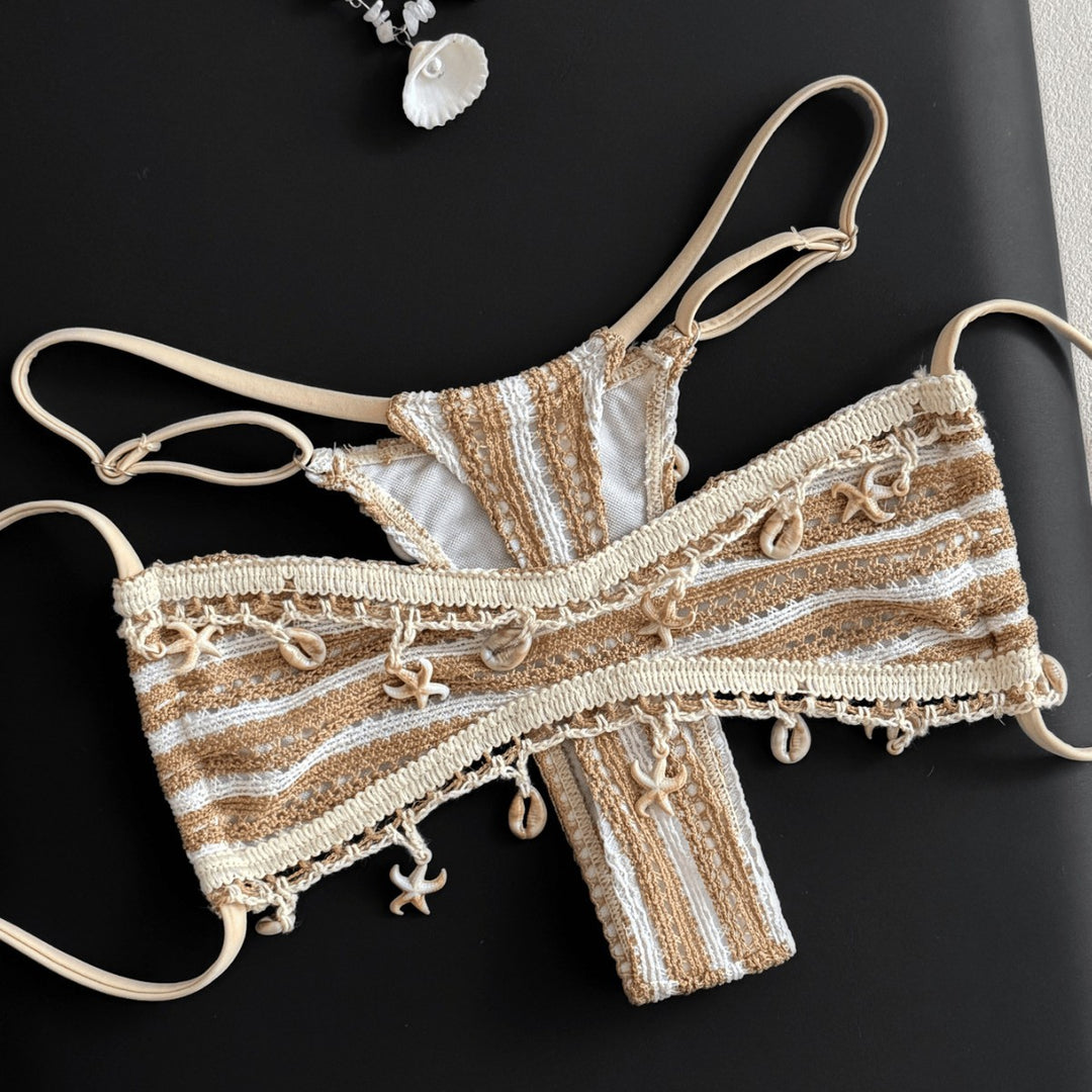 Damen Bandeau-Bikini mit einzigartigen Verzierungen EB