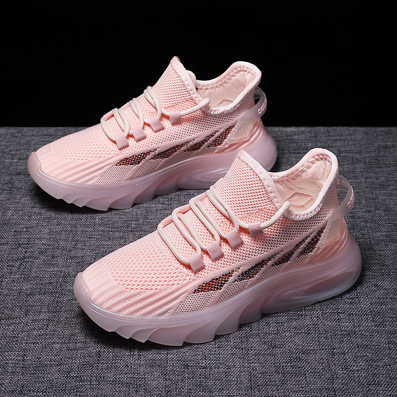 Damen Sportliche Freizeit Sneakers mit atmungsaktiver Mesh-Oberfläche und dämpfender Sohle EB