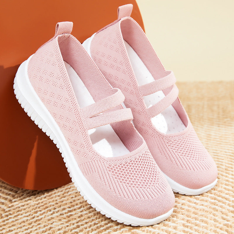 Damen Komfortable Slip-On Sneakers mit verstellbarem Riemen EB