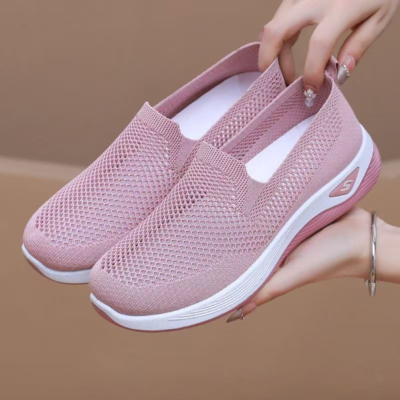 Damen luftige Slip-On Sneaker mit flexiblem Mesh-Obermaterial EB